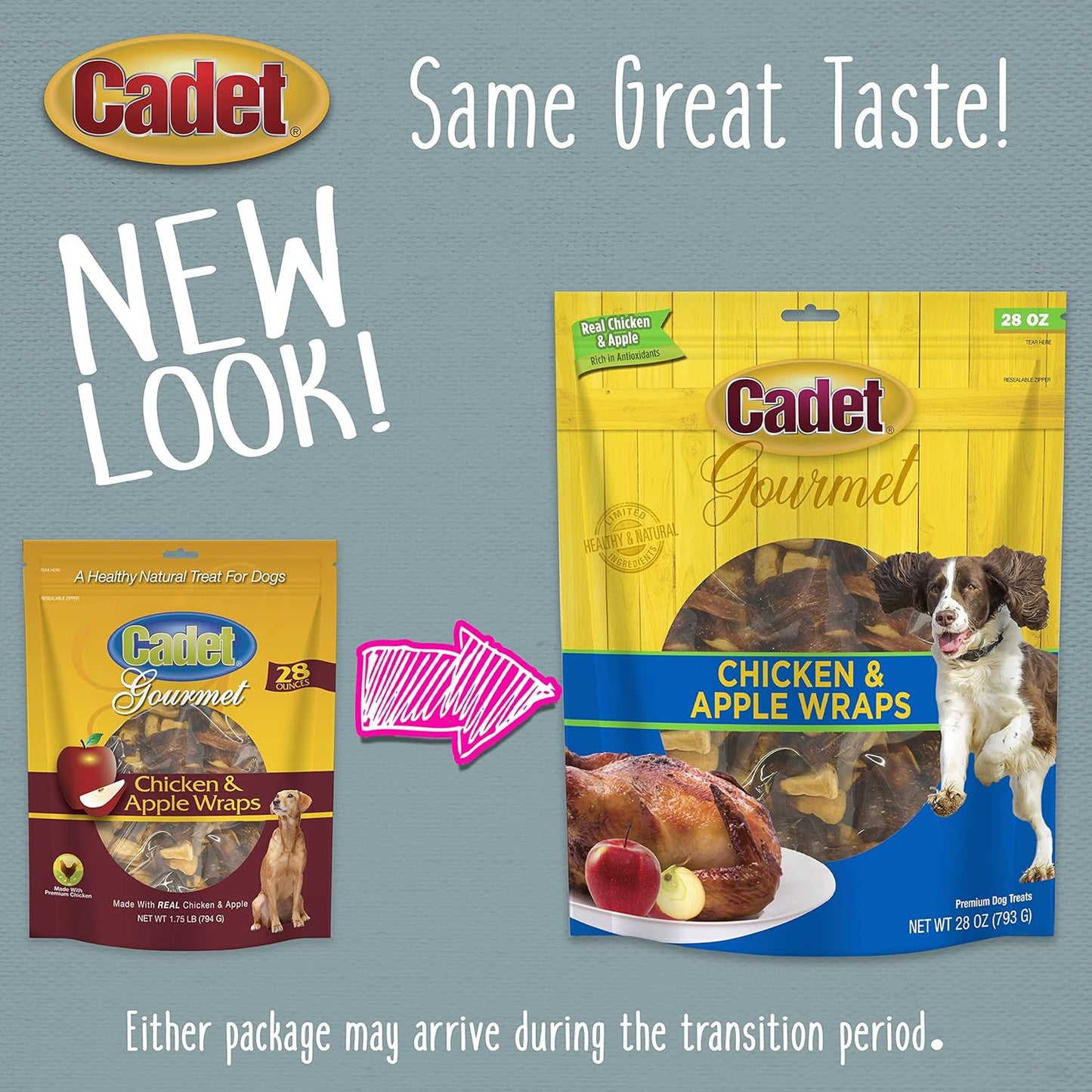Gourmet Chicken & Apple Dog Treats - Healthy, Natural Training Treats for All Dog Sizes - Inspected and Tested in the USA (28 Oz.)