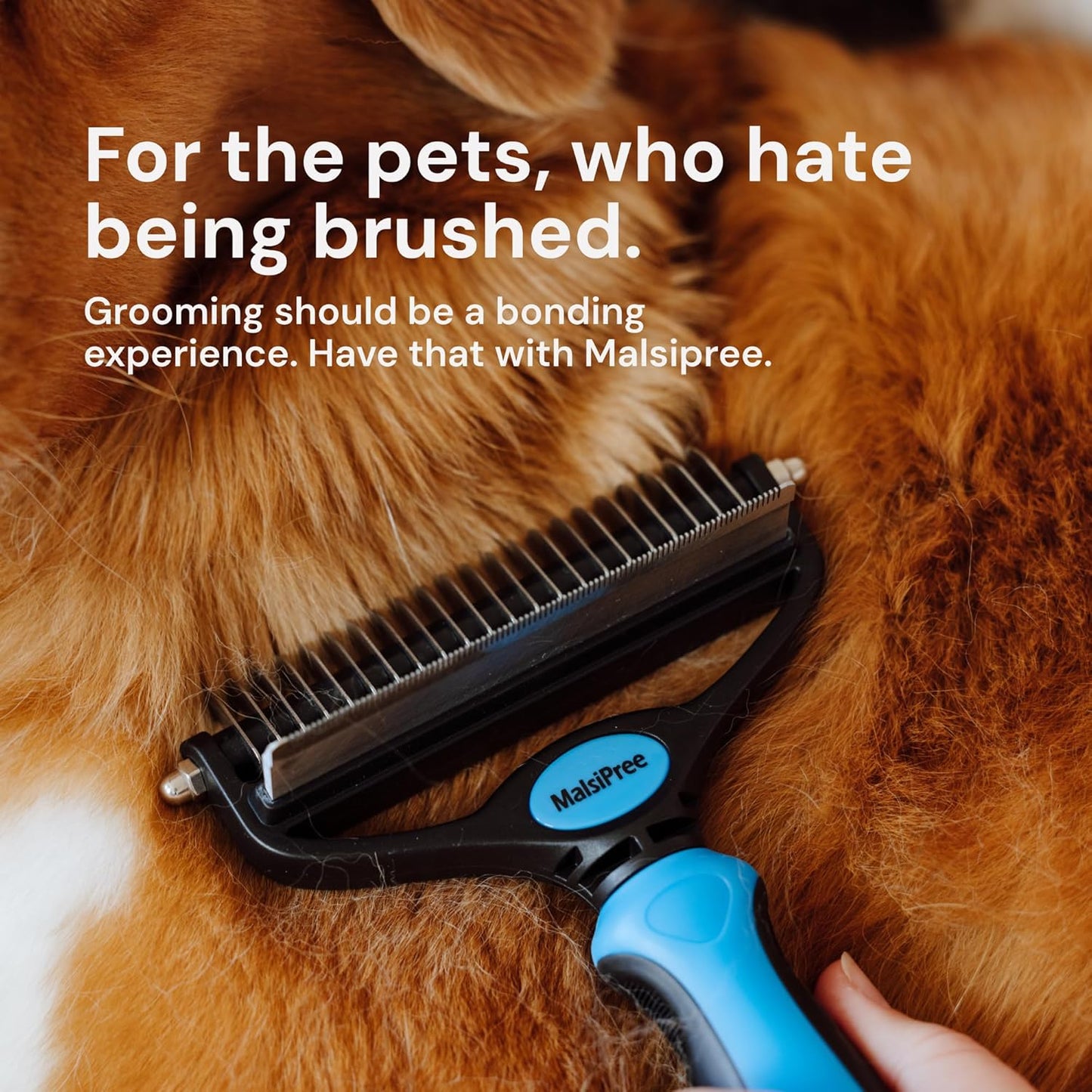 2-In-1 Dog Grooming Brush & Undercoat Rake - Deshedding Brush and Dematting Comb for Long or Short Haired Dogs - Anti-Shedding Pet Tool - Deshedding Tool