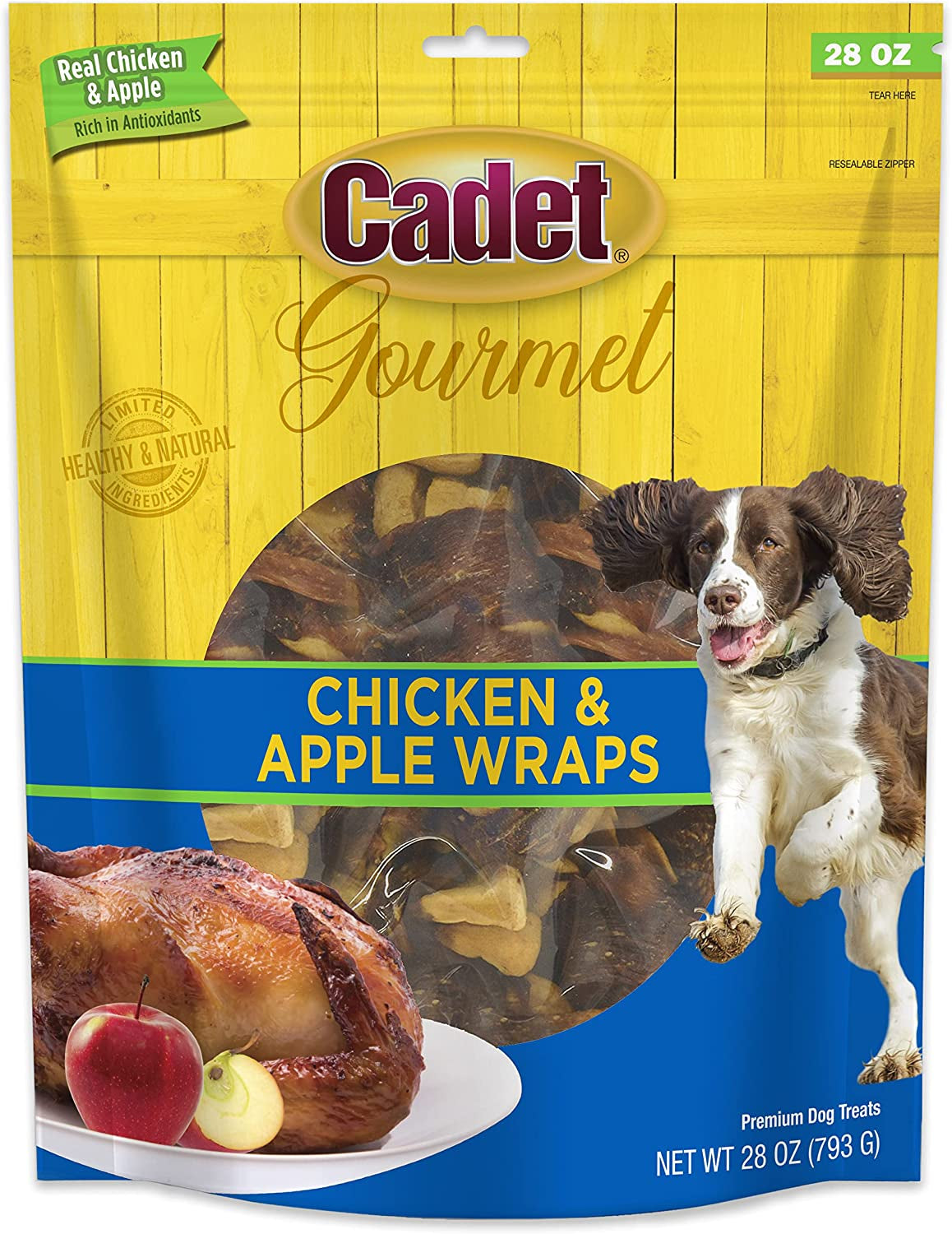 Gourmet Chicken & Apple Dog Treats - Healthy, Natural Training Treats for All Dog Sizes - Inspected and Tested in the USA (28 Oz.)